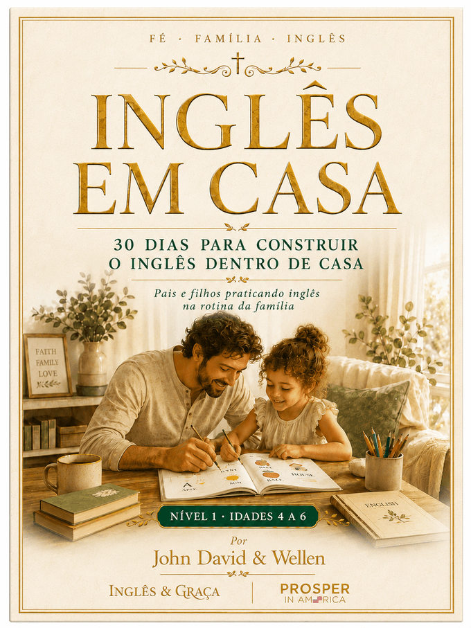 Capa do workbook Inglês em Casa, Inglês & Graça